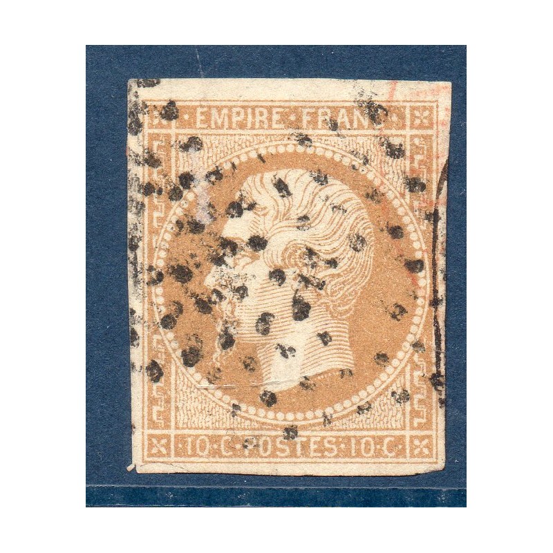 Timbre France Yvert No 13B Type II Empire 10c Brun clair Oblitéré