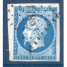 Timbre France Yvert No 14A Type I Empire 20c Bleu Oblitéré Petits chiffres