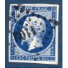 Timbre France Yvert No 14Ab Type I Empire 20c Bleu noir Oblitéré Petits chiffres