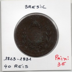 Brésil 40 reis 1823-1831 TB, KM 444 pièce de monnaie
