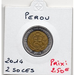 Pérou 2 Nuevo soles 2014 FDC, KM 343 pièce de monnaie