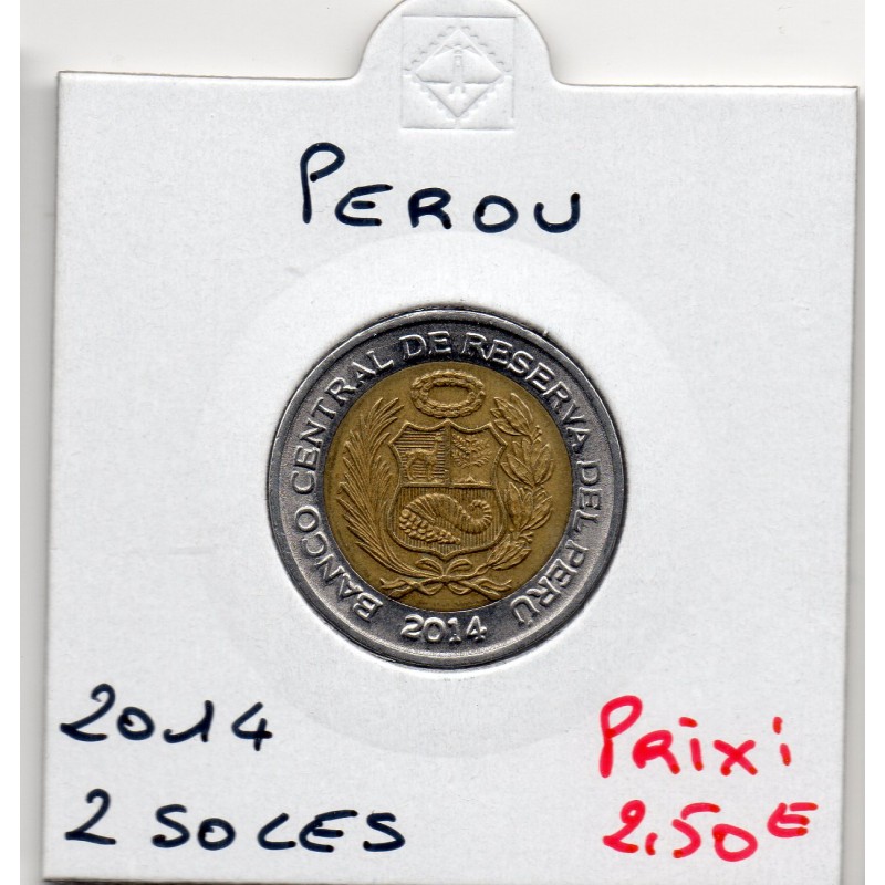 Pérou 2 Nuevo soles 2014 FDC, KM 343 pièce de monnaie