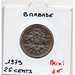 Barbade 25 cents 1979 FDC, KM 13 pièce de monnaie