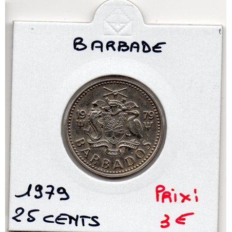 Barbade 25 cents 1979 FDC, KM 13 pièce de monnaie