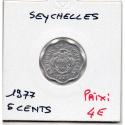 Seychelles 5 cents 1977 Spl, KM 31 pièce de monnaie