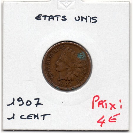 Etats Unis 1 cent 1907 TB, KM 90a pièce de monnaie