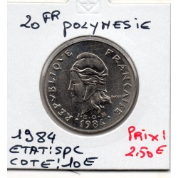 Polynésie Française 20 Francs 1984 Spl, Lec 101 pièce de monnaie