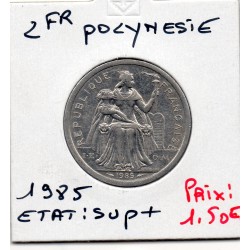 Polynésie Française 2 Francs 1985 Sup+, Lec 35 pièce de monnaie