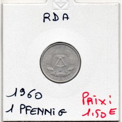 Allemagne RDA 1 pfennig 1960, Sup+ KM 8 pièce de monnaie