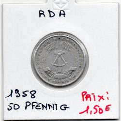 Allemagne RDA 50 pfennig 1958, Sup KM 12 pièce de monnaie