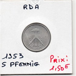 Allemagne RDA 5 pfennig 1953, Sup+ KM 6 pièce de monnaie