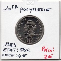 Polynésie Française 10 Francs 1983 FDC, Lec 77 pièce de monnaie