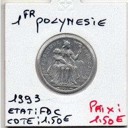 Polynésie Française 1 Franc 1993 FDC, Lec 20 pièce de monnaie