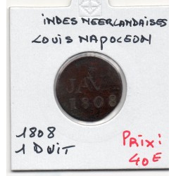 Indes Néerlandaises Java Louis Napoléon 1 duit 1808 TB+, KM 225 pièce de monnaie