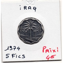 Irak 5 fils 1974 - 1394 AH Spl, KM 126a pièce de monnaie