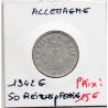 Allemagne 50 reichspfennig 1942 G, Sup KM 96 pièce de monnaie