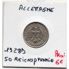 Allemagne 50 reichspfennig 1928 D, Sup KM 49 pièce de monnaie