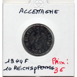 Allemagne 10 reichspfennig 1944 F, TTB KM 101 pièce de monnaie