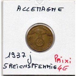 Allemagne 5 reichspfennig 1937 J, TTB+ KM 91 pièce de monnaie