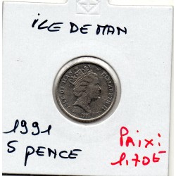 ile de Man 5 pence 1993 Sup, KM 209.2 pièce de monnaie