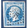 Timbre France Yvert No 14B Type II Empire 20c Bleu Oblitéré petits chiffres