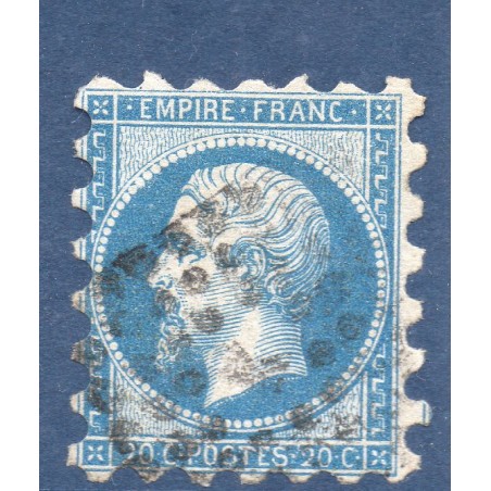 Timbre France Yvert No 14B Type II Empire 20c Bleu Oblitéré