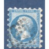 Timbre France Yvert No 14B Type II Empire 20c Bleu Oblitéré