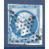 Timbre France Yvert No 14B Type II Empire 20c Bleu Oblitéré étoile Paris