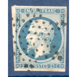 Timbre France Yvert No 15 Empire 25c Bleu Oblitéré étoile