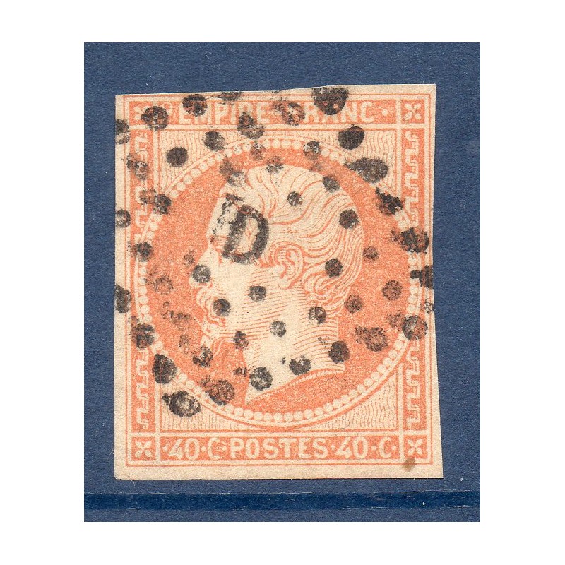 Timbre France Yvert No 16 Empire 40c orange Oblitéré ambulant