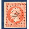 Timbre France Yvert No 16a Empire 40c orange vif Oblitéré petits chiffres