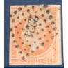 Timbre France Yvert No 16b Empire 40c orange sur paille Oblitéré petits chiffres