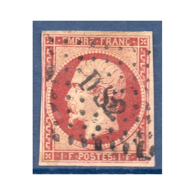 Timbre France Yvert No 18 Empire 1 fr carmin Oblitéré ambulant