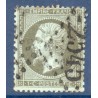 Timbre France Yvert No 19 Empire 1c vert olive Oblitéré Gros chiffres