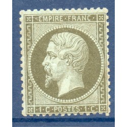 Timbre France Yvert No 19a Empire 1c vert bronze Neuf (*) sans gomme