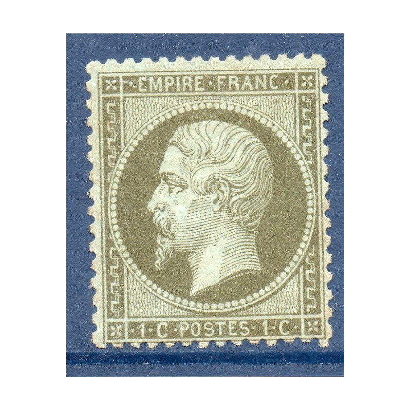 Timbre France Yvert No 19a Empire 1c vert bronze Neuf (*) sans gomme