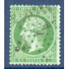 Timbre France Yvert No 20a Empire 5c vert foncé Oblitéré étoile