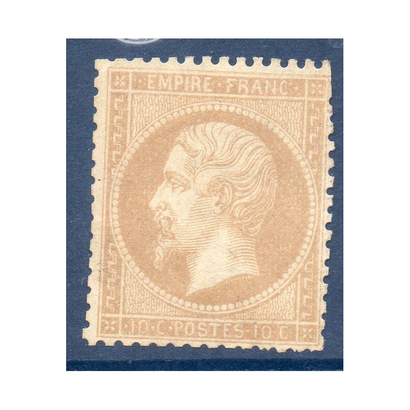 Timbre France Yvert No 21d Empire 10c bistre pâle Neuf (*) sans gomme