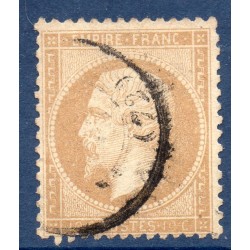 Timbre France Yvert No 21d Empire 10c bistre pâle Oblitéré CaD type 15