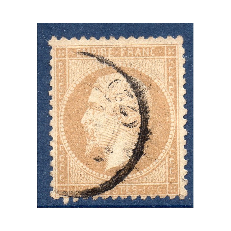 Timbre France Yvert No 21d Empire 10c bistre pâle Oblitéré CaD type 15