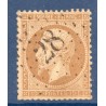 Timbre France Yvert No 21b Empire 10c bistre brun Oblitéré Gros chiffres