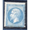 Timbre France Yvert No 22 Empire 20c bleu Neuf * sur charnière