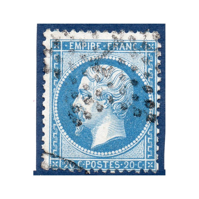 Timbre France Yvert No 22 Empire 20c bleu Oblitéré Etoile