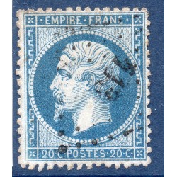 Timbre France Yvert No 22 Empire 20c bleu Oblitéré petits chiffres