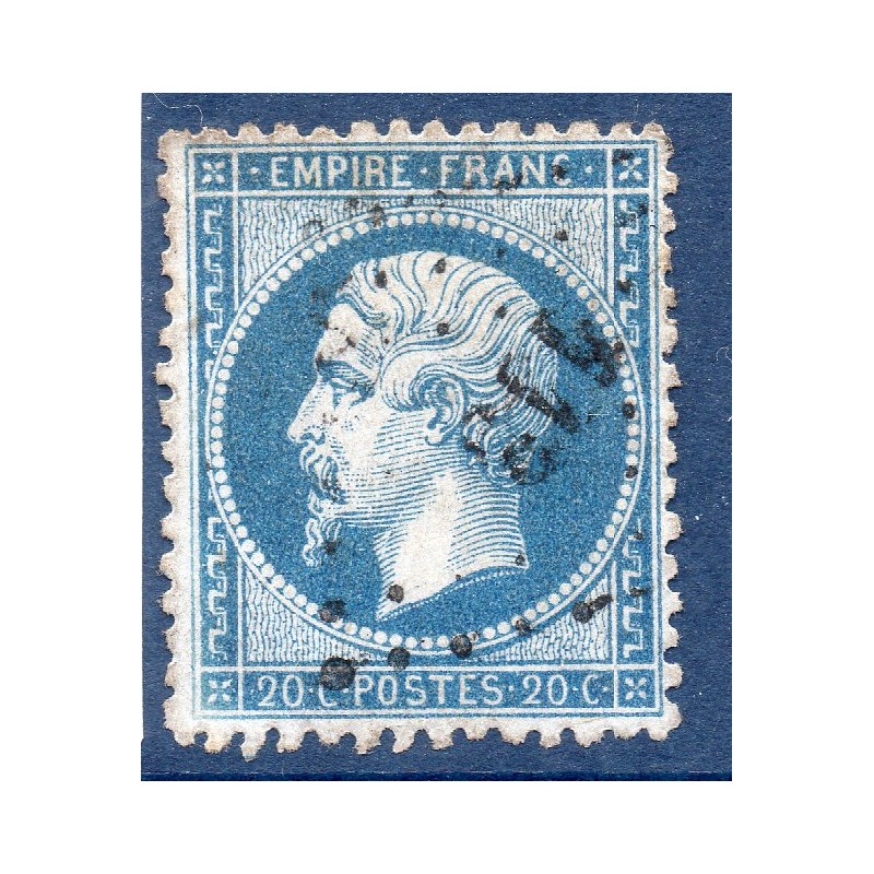 Timbre France Yvert No 22 Empire 20c bleu Oblitéré petits chiffres