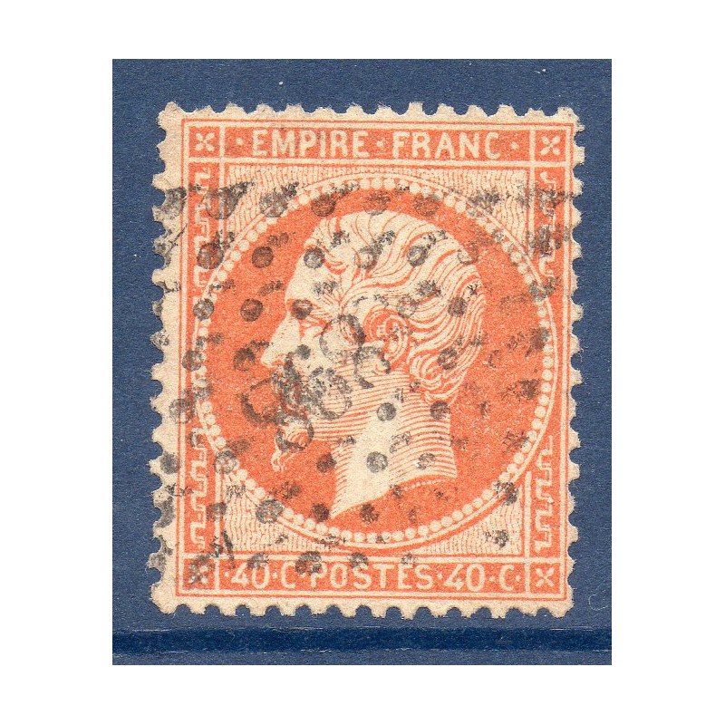 Timbre France Yvert No 23 Empire 40c orange Oblitéré petits chiffres des gros chiffres