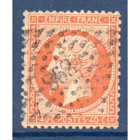 Timbre France Yvert No 23 Empire 40c orange Oblitéré petits chiffres des gros chiffres