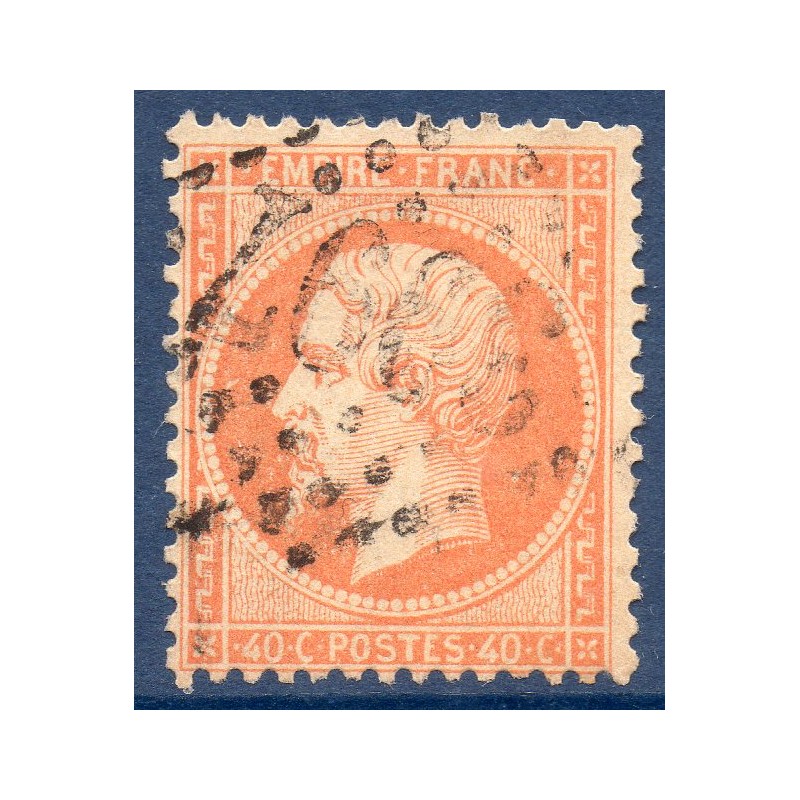 Timbre France Yvert No 23a Empire 40c orange clair Oblitéré gros chiffres