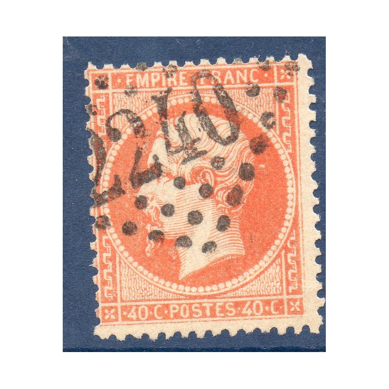 Timbre France Yvert No 23b Empire 40c orange vif Oblitéré gros chiffres