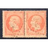 Timbre France Yvert Paire No 23 Empire 40c orange Oblitéré ancre